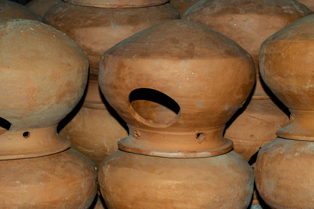 istock Burned Clay pots are made using a very old traditional pottery technique 1597922878