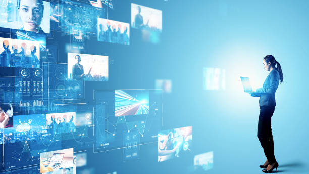 konsep konten visual. gambar stereoskopik. hologram. streaming video. nft. token yang tidak dapat dipertukarkan. - wartawan pekerjaan media foto potret stok, foto, & gambar bebas royalti