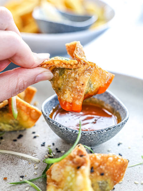 istock Fried Dumplings with sweet chilli sauce 1598021691