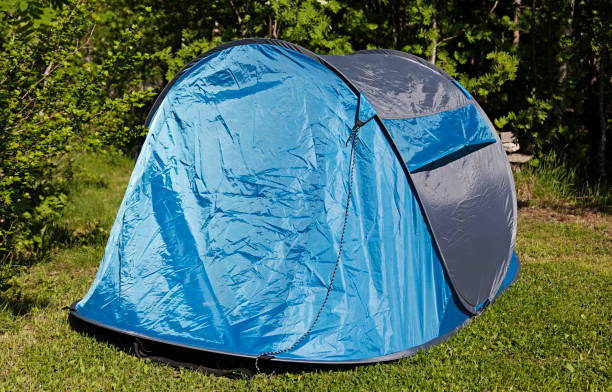 istock a blue rounded tent on the lawn 1598023864