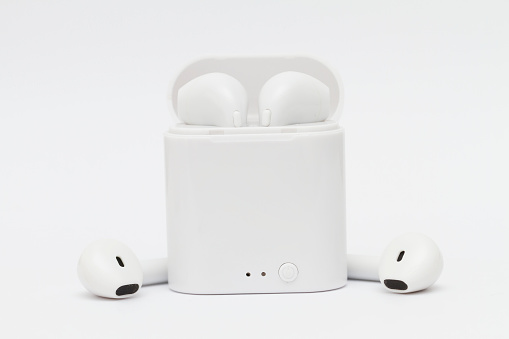 headphones on white.