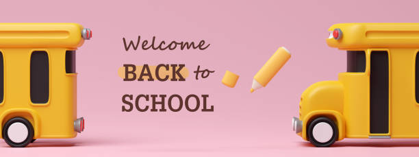 istock Back to school education background concept school accessories and items. 3D render illustration 1598044560