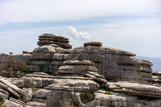 istock Limestone rock formations in El Torcal de Antequera nature reserve, in Spain 1598049456