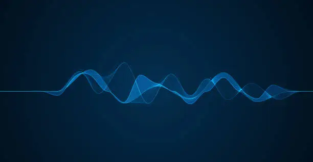 Vector illustration of Waves of the equalizer on blue background