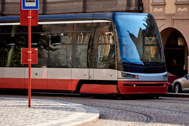 istock Tram public transportation in Praha, Czech republic. 1598077163