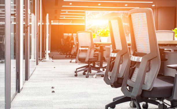 istock Empty large meeting room with neat seats 1598103987