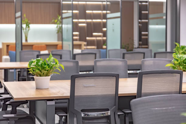 istock Modern meeting room with greenery 1598106219
