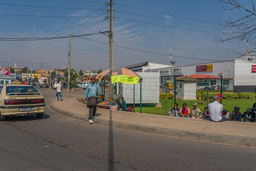Antananarivo, Madagascar - October 12, 2019: The streets of Anatananarivo in the morning