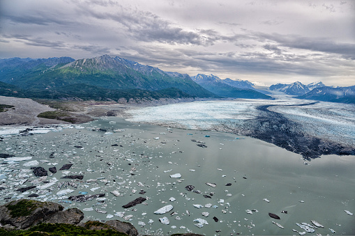 Glacier Knik in summer, Alaska, US. High quality photo