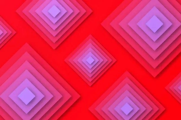 Vector illustration of Abstract design with squares and Red gradients - Trendy background