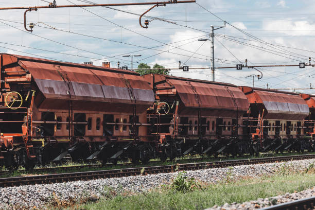 Aerial View of Freight Trains and Railway Station