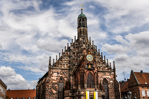 Front View Of Frauen Kirche Church In Nuremberg, Germany