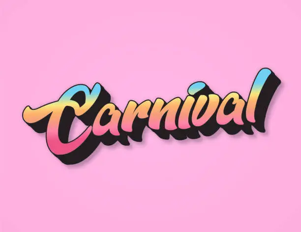 Vector illustration of Carnival Lettering. Retro style lettering stock illustration. Invitation or greeting card stock illustration