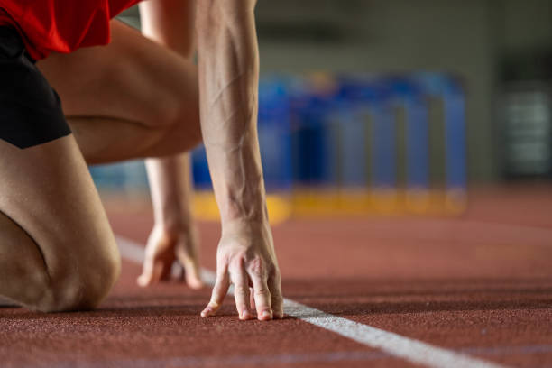 istock Male runner at start of race 1598211004