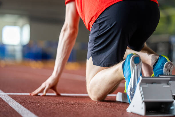 istock Male runner at start of race 1598211021