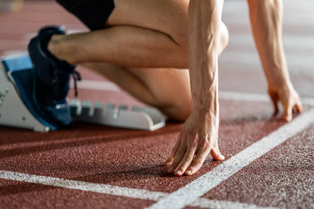 istock Male runner at start of race 1598211450