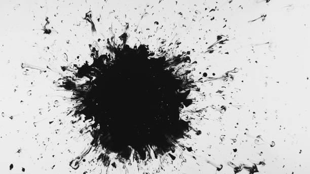 istock Oil splatter dirty stain black fluid splash spread 1598237522