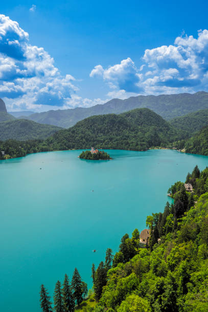 istock Lake Bled with the Bled island in Slovenia during springtime 1598244931