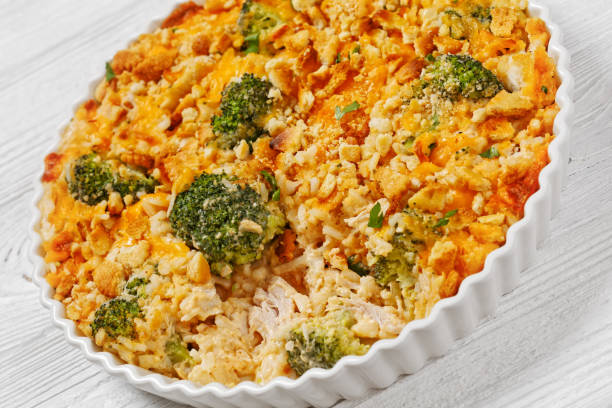 istock chicken rice broccoli casserole in baking dish 1598247048