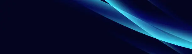 Vector illustration of Blue abstract dynamic line wavy glowing background. Futuristic hi-technology concept. Vector illustration