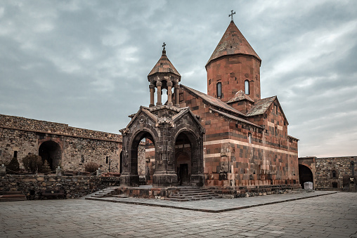 Khor Virap ancient beautiful monastery in the mountains of Armenia. Travel theme