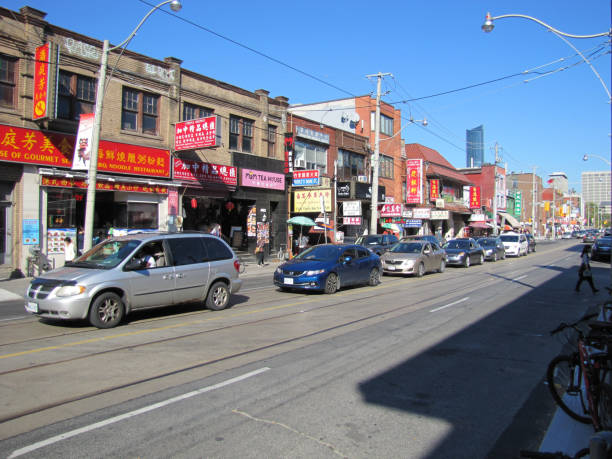 Interesting China town in Toronto. Ontario, Canada.