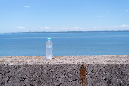 ocean and plastic bottle
