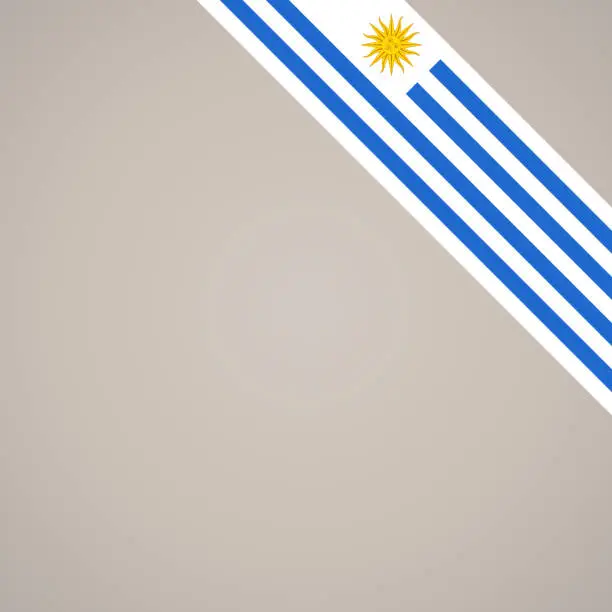 Vector illustration of Corner ribbon flag of Uruguay