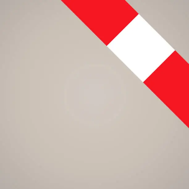 Vector illustration of Corner ribbon flag of Peru, Mons or Saint-Tropez