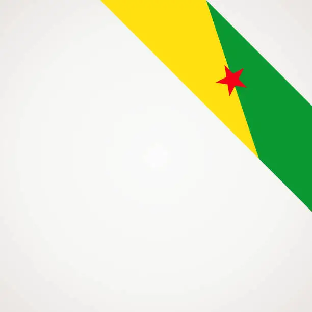 Vector illustration of Corner ribbon flag of French Guiana
