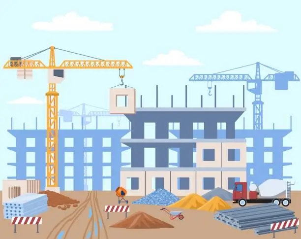 Vector illustration of Construction site concept