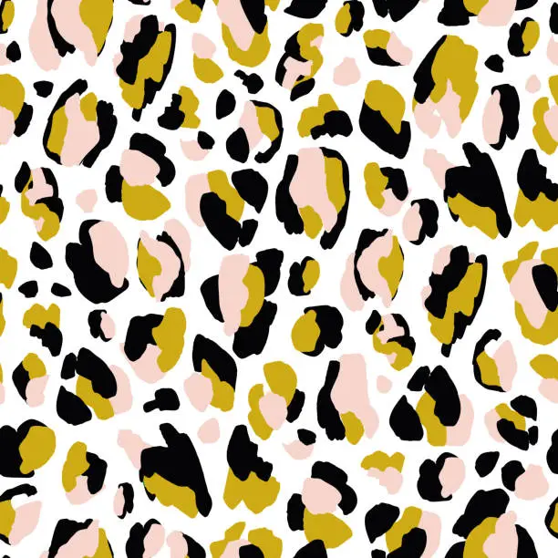 Vector illustration of Seamless animal pattern with leopard dots . Creative fashion texture for fabric, wrapping, textile, wallpaper, apparel. Vector illustration