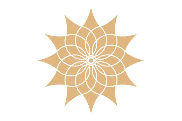Vector illustration of Flower of life mandala of sacred ancient geometry.