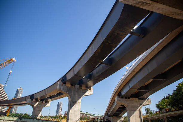istock Construction of viaduct on highway for traffic transport 1598369661