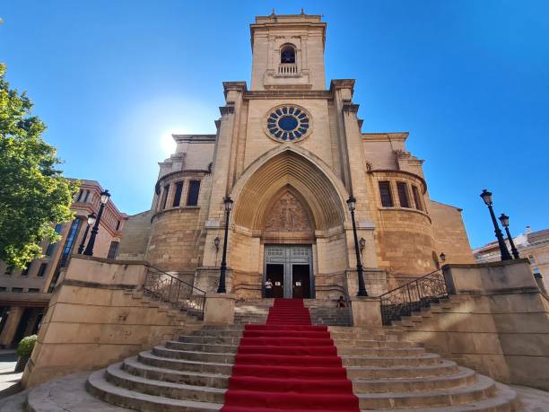 catedral de san juan bautista de albacete, castilla-la mancha, españa - ciudad de albacete fotografías e imágenes de stock