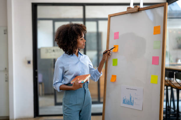 istock business woman plan to take notes, working on project strategy plan 1598411671