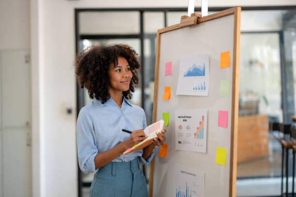 istock business woman plan to take notes, working on project strategy plan 1598411683