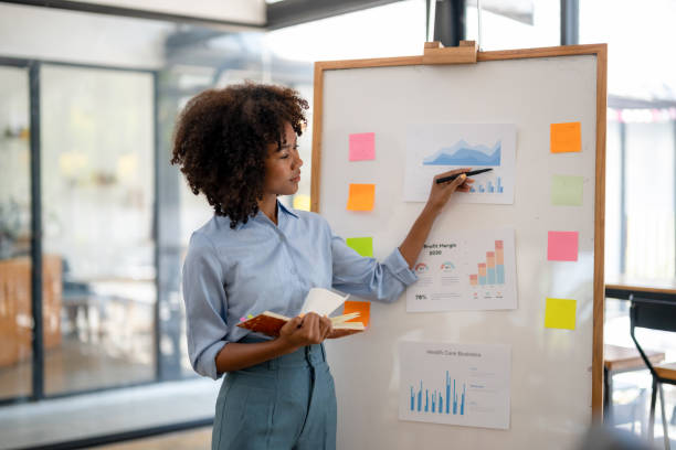 istock business woman plan to take notes, working on project strategy plan 1598411686