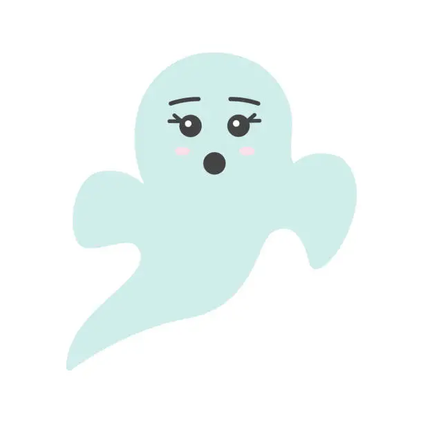 Vector illustration of Ghosts emogi. Happy Halloween