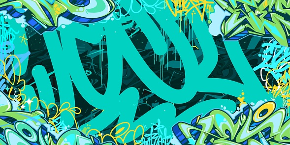 Abstract Urban Style Hiphop Graffiti Street Art Vector Illustration Background