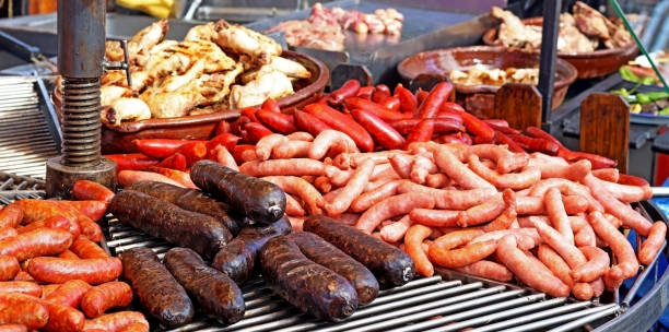 istock A barbecue with sausages, black pudding and chicken 1598475205