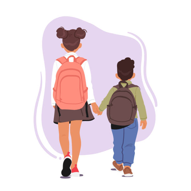 11,600+ Kids Walking To School Stock Illustrations, Royalty-Free Vector Graphics & Clip Art - iStock