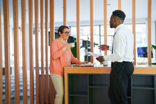 istock Coworker at the coffee break at the lobby 1598502586