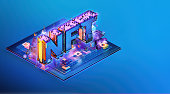 NFT Non-Fungible Token: crypto data unit, ethereum blockchain technology