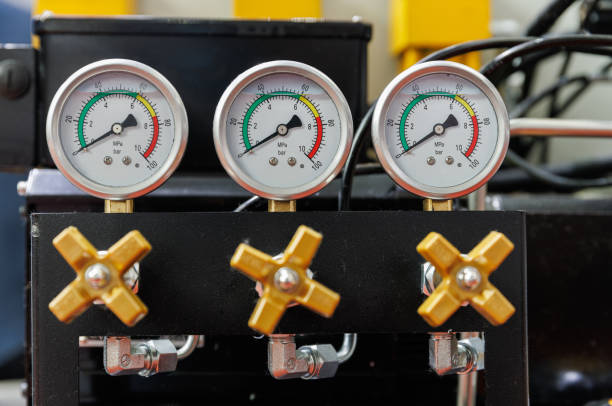 Steam powered engine boiler pressure gauges,