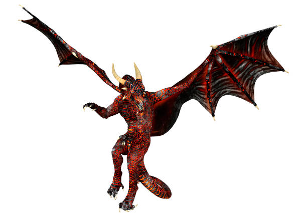 3D rendering of a fantasy dragon isolated on white background
