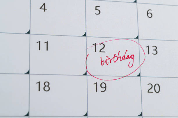 Calendar with marked birthday date