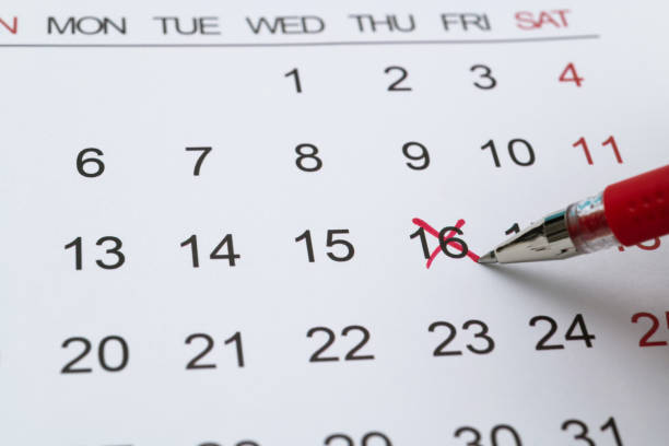 istock Calendar page with cross shape 1598566326
