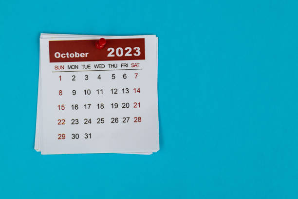 istock Close up of 2023 October calendar 1598571202