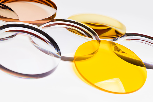 Glass lenses coated glasses optics close-up